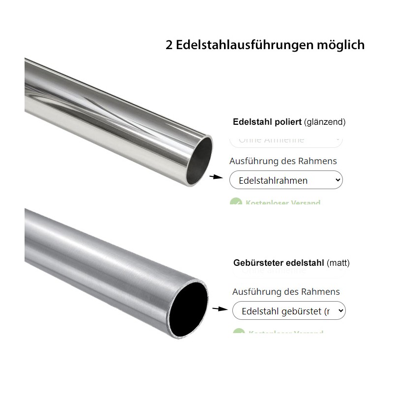 Bruut ridge rib stühl edelstahl poliert Kamel