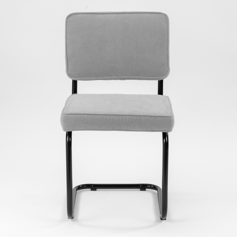 Bruut Ridge Rib stuhl Grau mit schwarzer rahmen