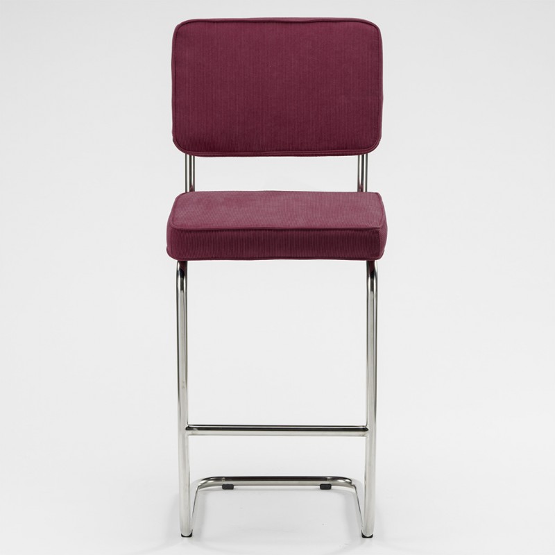 Bruut Ridge Rib barhocker edelstahl poliert Burgund