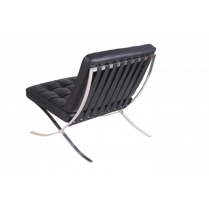 Pavillon Sessel Rindsleder Schwarz
