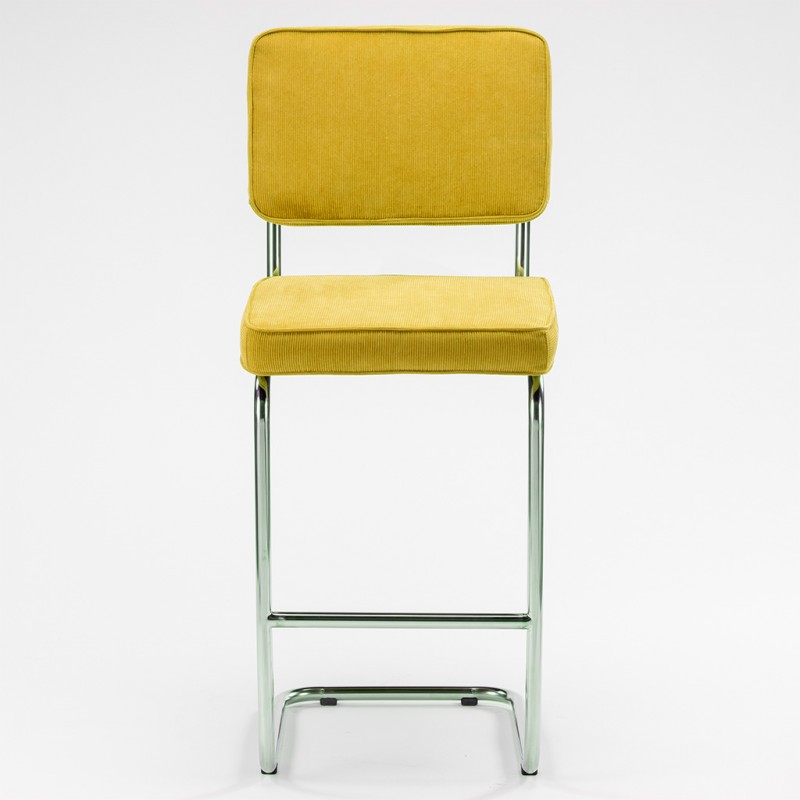 Bruut Ridge Rib barhocker edelstahl poliert Gelb