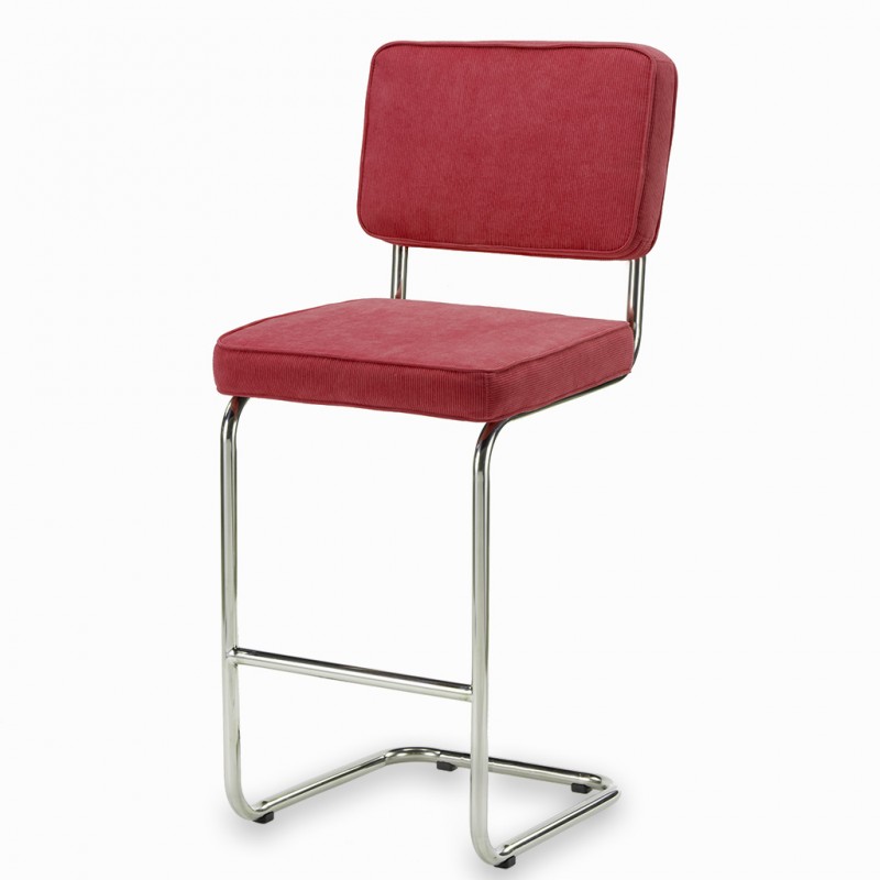 Bruut Ridge Rib barhocker edelstahl poliert Rot