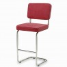 Bruut Ridge Rib barhocker edelstahl poliert Rot