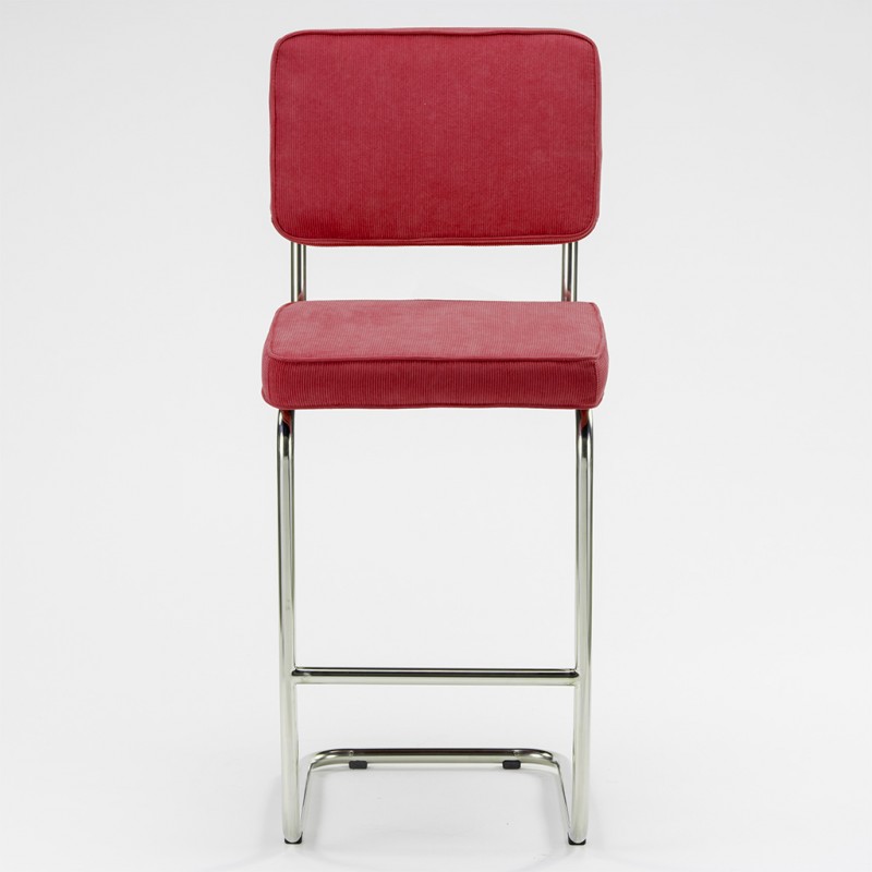Bruut Ridge Rib barhocker edelstahl poliert Rot