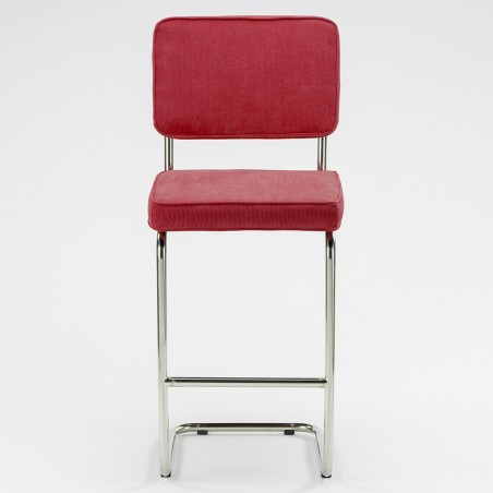 Bruut Ridge Rib barhocker edelstahl poliert Rot