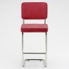 Bruut Ridge Rib barhocker edelstahl poliert Rot