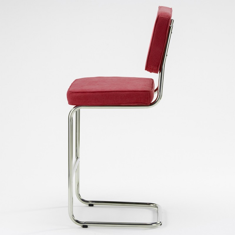 Bruut Ridge Rib barhocker edelstahl poliert Rot
