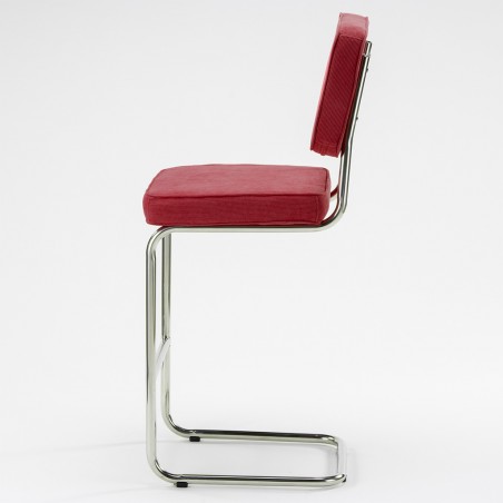 Bruut Ridge Rib barhocker edelstahl poliert Rot