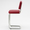 Bruut Ridge Rib barhocker edelstahl poliert Rot